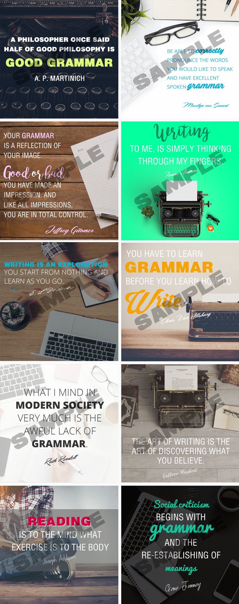 Perfect Grammar Social Media Posters